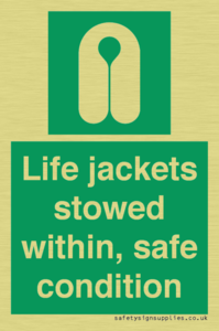 Life jackets stowed within
